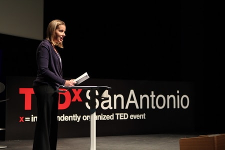 Shannon at a ted talk